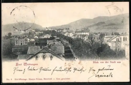 AK Bad Wildungen, Blick von der Stadt aus