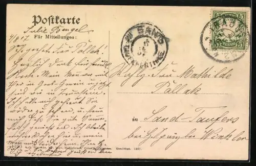 AK Traunstein, Panoramaansicht des Ortes mit Alpen im Hintergrund