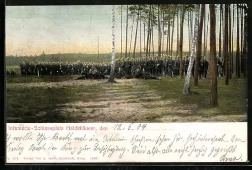 AK Haidehäuser, Infanterie-Schiessplatz, Truppenaufstellung im Wald