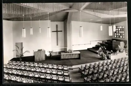 AK Marl-Drewer, Friedenskirche der Ev. Freikirchl. Gemeinde, Innenansicht