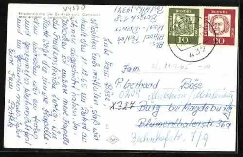 AK Marl-Drewer, Friedenskirche der Ev. Freikirchl. Gemeinde, Innenansicht