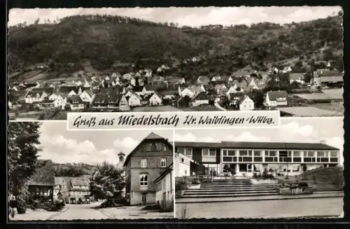 AK Miedelsbach, Ortsansicht, Gasthaus, Schule