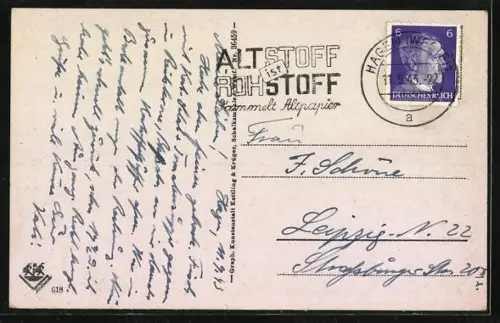 AK Hagen i. W., Stadtpark mit Pavillon und Teich