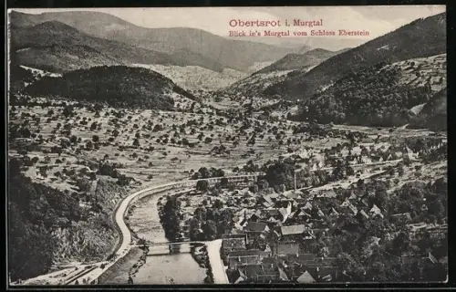 AK Obertsrot i. Murgtal, Blick ins Murgtal vom Schloss Eberstein