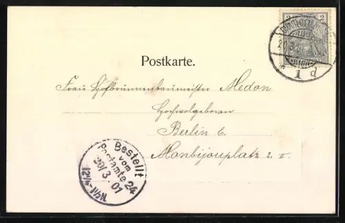 AK Berlin-Charlottenburg, Am Lützow, Parkanlage mit Denkmal