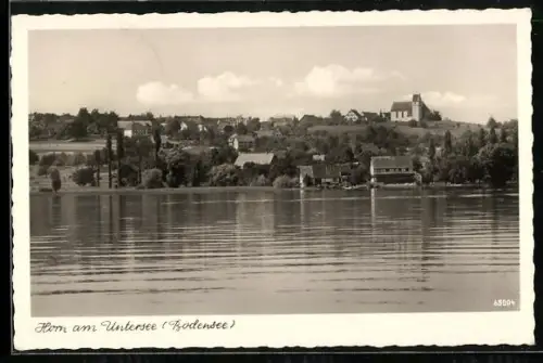 AK Horn am Untersee, Ortsansicht mit Kirche und See