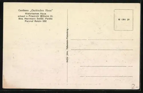 AK Paretz, Romantische Wasserpartie mit Liebesinsel