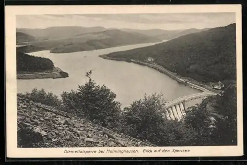 AK Helminghausen, Diemeltalsperre, Blick auf den Sperrsee