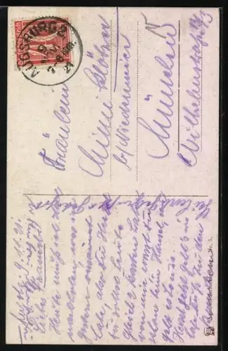 Künstler-AK Richard Wagner: Augsburg, Strassenpartie an der St. Ulrichskirche