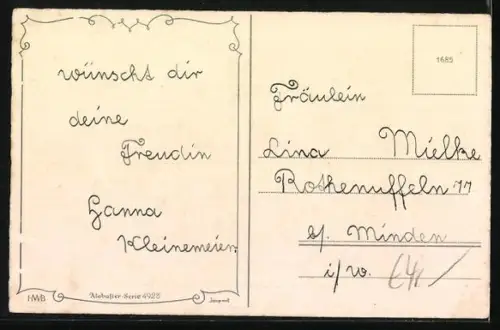 Künstler-AK Hannes Petersen: Junge fährt ein Auto voller Blumen