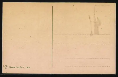 Künstler-AK Willi Scheuermann: Eine Frau angelt sich einen Schwimmer