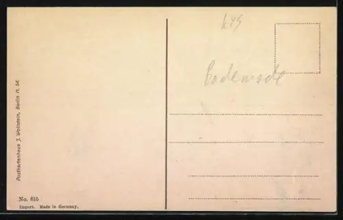 Künstler-AK Willi Scheuermann: Dass mich die Weiber so gerne haben, Badender Mann flüchtet auf Pfosten