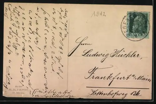 Künstler-AK H.Schubert: Mädchen winken dem Jungen zu