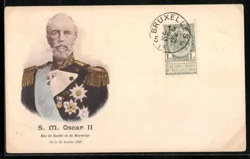 AK S. M. Oscar II, Roi de Suède et de Norwège, Né 1829