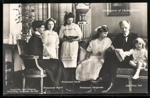 AK Prinsessan Märta, Prinsessan Astrid, Prinsessan Margareta & lille Prins Carl von Schweden