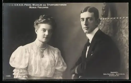 AK D. D. K. K. H. H. Prins Wilhelm von Schweden och Storfurstinnan Maria Pavlovna