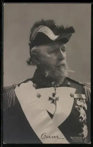 AK König Oscar von Schweden in Uniform