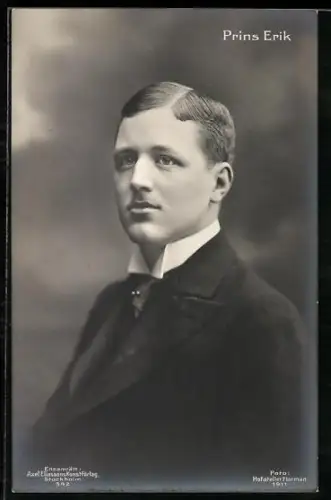 AK Portrait Prinz Erik von Dänemark