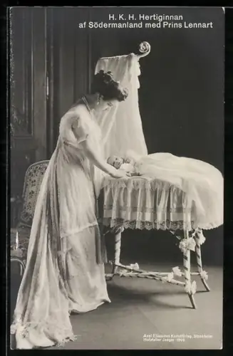 AK Adel von Schweden, Hertiginnan af Södermanoland med Prins Lennart