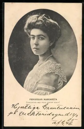 AK Prinsessan Margareta von Schweden, Trolofvad med Prins Gustaf Adolf