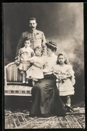 AK Erzherzog Franz Ferdinand von Österreich mit Familie