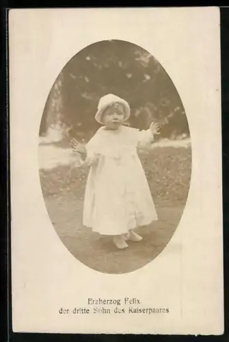 AK Erzherzog Felix von Österreich, der dritte Sohn des Kaiserpaares