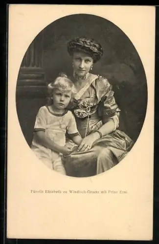AK Fürstin Elisabeth zu Windisch-Graetz mit Prinz Erni
