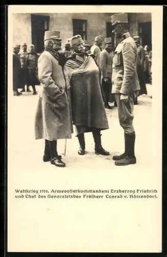 AK Armeeoberkommandant Erzherzog Friedrich und Chef des Generalstabes Freiherr Conrad v. Hötzendorf