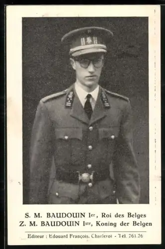 AK Portrait S. M. Baudouin I., Roi des Belges