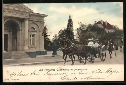 AK La Princesse Clémentine von Belgien en promenade