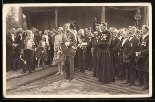 AK Mons, Duc et de la Duchesse de Brabant, le 8 juillet 1928, Duc von Belgien hält Ansprache