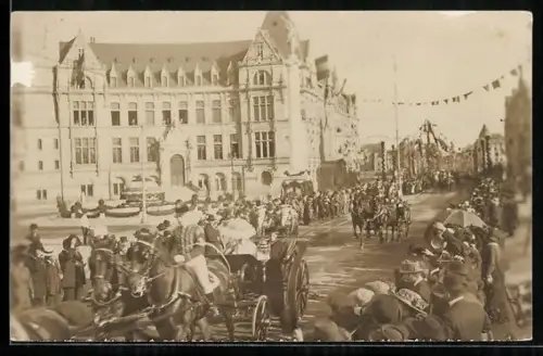 AK Luxembourg, La visite du Roi et de la Reine des Belges 1914