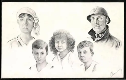 AK Königliche Familie von Belgien