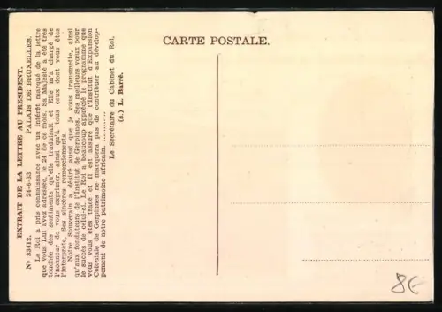 AK Gerpinnes /Hainaut, Séminaire Colonial, S. M. le Roi Albert von Belgien