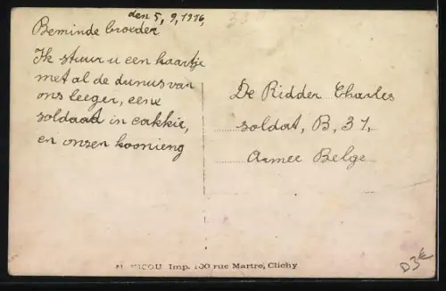 AK König Albert von Belgien mit Flaggen, Soldaten in Uniform