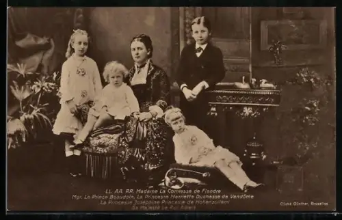 AK Madame La Comtesse de Flandre, le Prince Beaudoin, la Princesse Henriette Duchesse de Vendôme