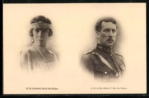 AK S. M. Elisabeth, Reine des Belges, S. M. le Roi Albert Ier, Roi des Belges