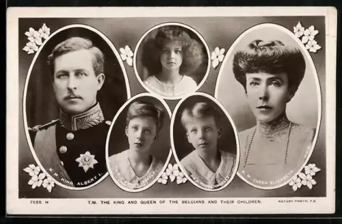 AK T. M. The King and Queen of the Belgians and their Children