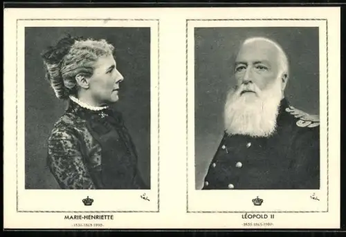 AK Marie-Henriette und Léopold II. von Belgien