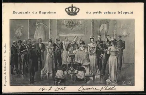 AK Baptême du petit prince Léopold von Belgien