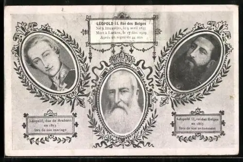 AK Léopold II. Roi des Belges, Léopold, duc de Brabant, Léopold II. Roi des Belges