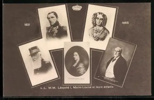 AK L.L. M.M. Léopold I. von Belgien, Marie-Louise et leurs enfants