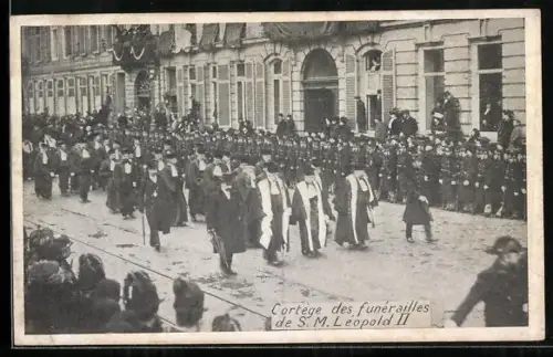 AK Corgège des Funérailles de S. M. Léopold II. von Belgien