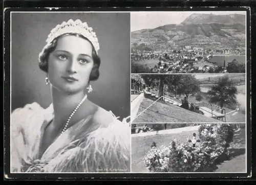 AK Ihre Majestät Königin Astrig von Belgien, Grab