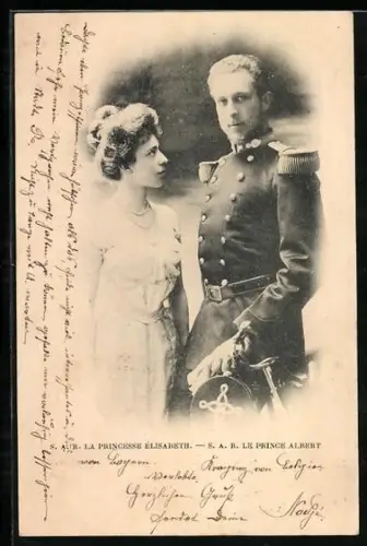 AK La Princesse Élisabeth et S. A. R. le Prince Albert von Belgien
