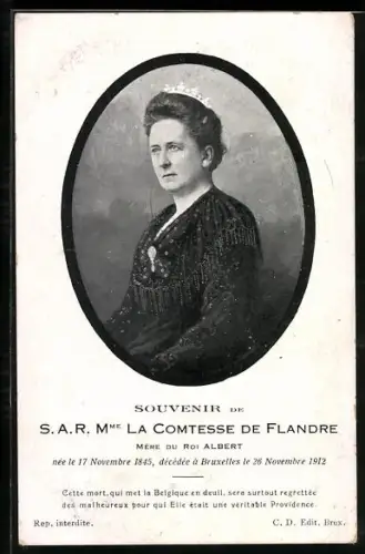 AK S. A. R. Mme la Comtesse de Flandre, Mère du Roi Albert, 1845-1912