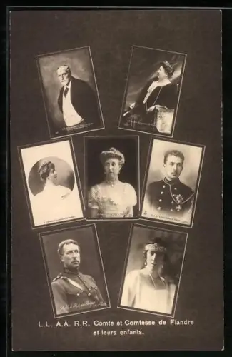 AK L.L. A.A. R.R. Comte et Comtesse de Flandre et leurs enfants, S. A. R. Madame Duchesse de Vendôme