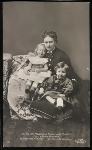 AK LL. AA. RR. Madame La Comtesse de Flandre Mgr. Le Prince Beaudoin, La Princesse Henriette