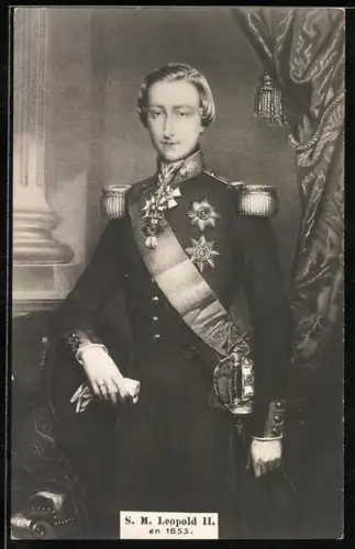 AK Portrait S. M. Leopold II von Belgien, en 1853