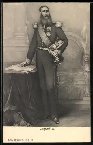 AK König Léopold II. von Belgien in Uniform